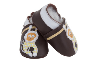 Kožené capačky Lait et Miel - opice