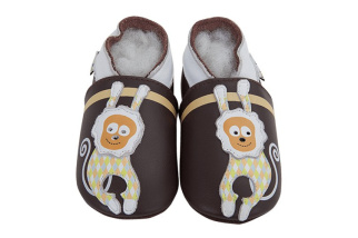 Kožené capačky Lait et Miel - opice