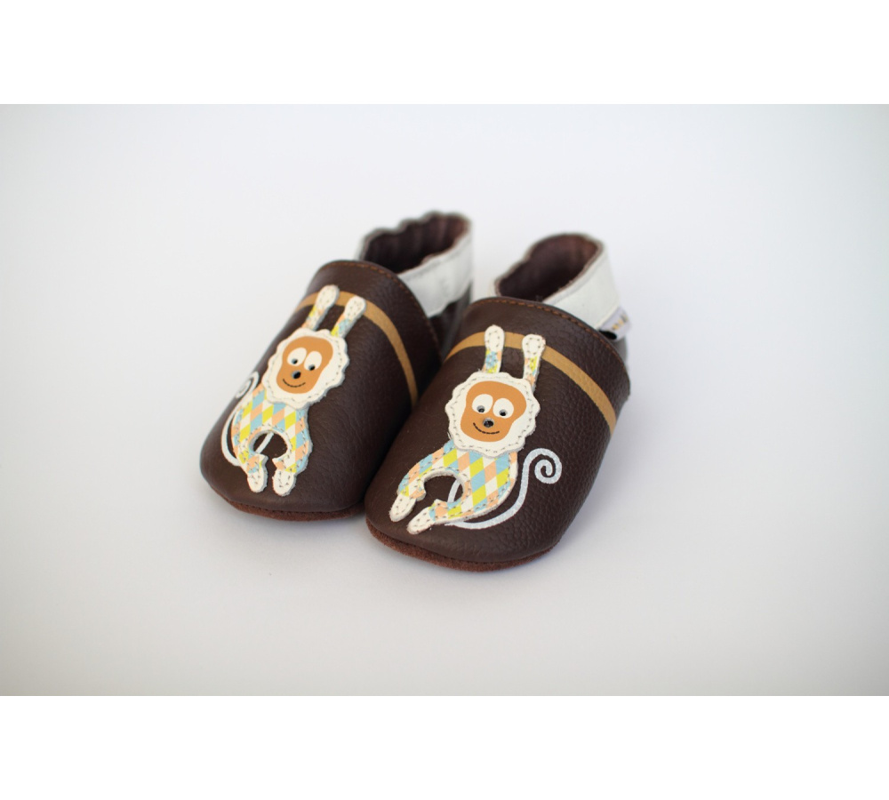 Kožené capačky Lait et Miel - opice