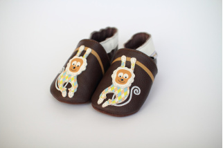 Kožené capačky Lait et Miel - opice