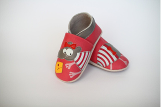 Kožené capačky Lait et Miel - myš