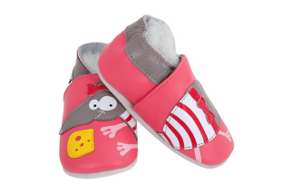 Kožené capačky Lait et Miel - myš