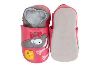 Kožené capačky Lait et Miel - myš