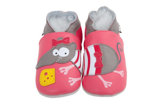 Kožené capačky Lait et Miel - myš