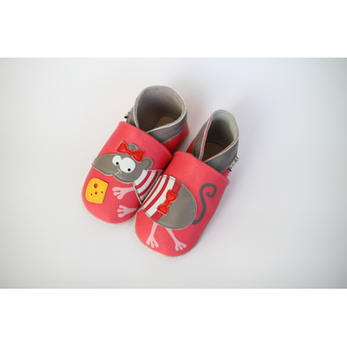 Kožené capačky Lait et Miel - myš