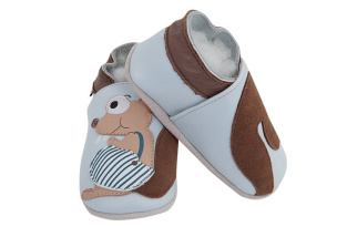 Kožené capačky Lait et Miel - veverička