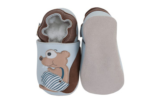 Kožené capačky Lait et Miel - veverička