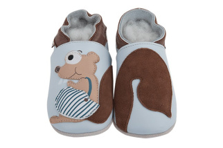 Kožené capačky Lait et Miel - veverička