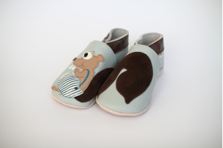 Kožené capačky Lait et Miel - veverička