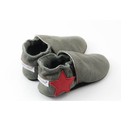 Kožené capačky Tomar sivé s hviezdou