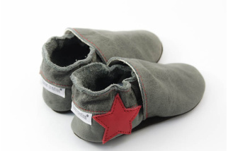 Kožené capačky Tomar sivé s hviezdou