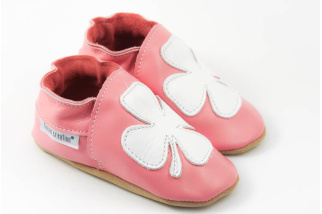 Kožené capačky Tomar ružové so štvorlístkom