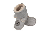 Teplé papučky - sivé s medvedíkom