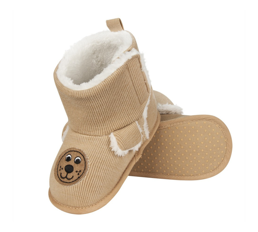 Teplé papučky - hnedé s medvedíkom