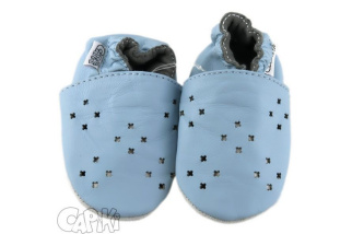 Kožené capačky Capiki - modré dierkované