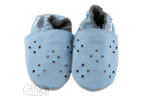 Kožené capačky Capiki - modré dierkované