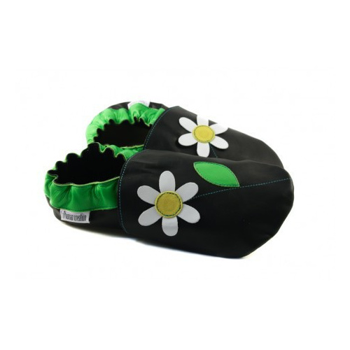 Kožené capačky Tomar margarétky