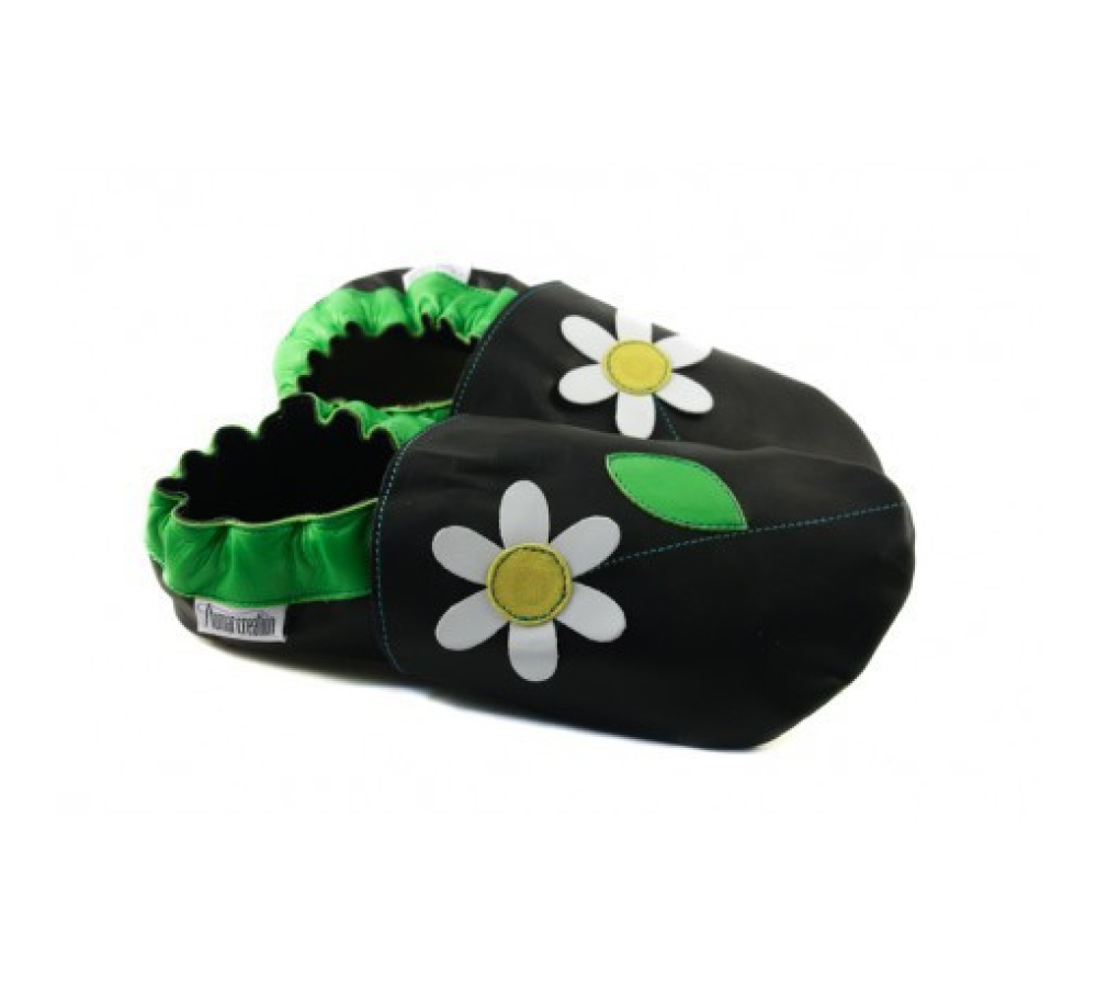 Kožené capačky Tomar margarétky