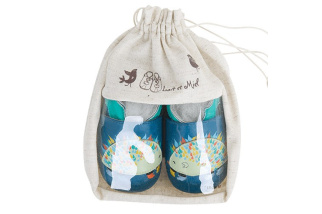 Kožené capačky Lait et Miel - ježko