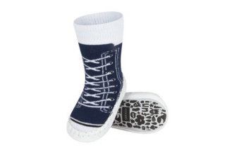 Ponožky s koženou podrážkou - tmavomodré tenisky