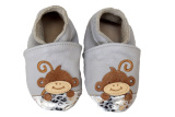 Footstep - kožené capačky opica - sivé