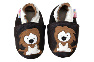 Footstep - kožené capačky lev - tmavohnedé