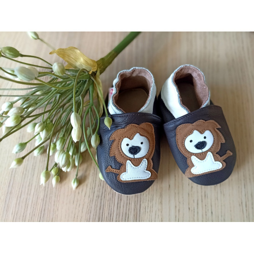 Footstep - kožené capačky lev - tmavohnedé