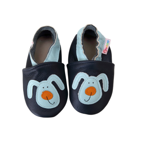 Footstep - kožené capačky psíky - tmavomodré