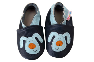 Footstep - kožené capačky psíky - tmavomodré
