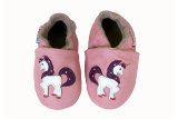 Footstep - kožené capačky jednorožec - svetloružové
