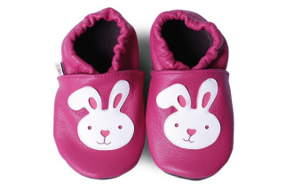 Kožené capačky Afelo - zajačik - ružové