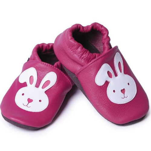 Kožené capačky Afelo - zajačik - ružové