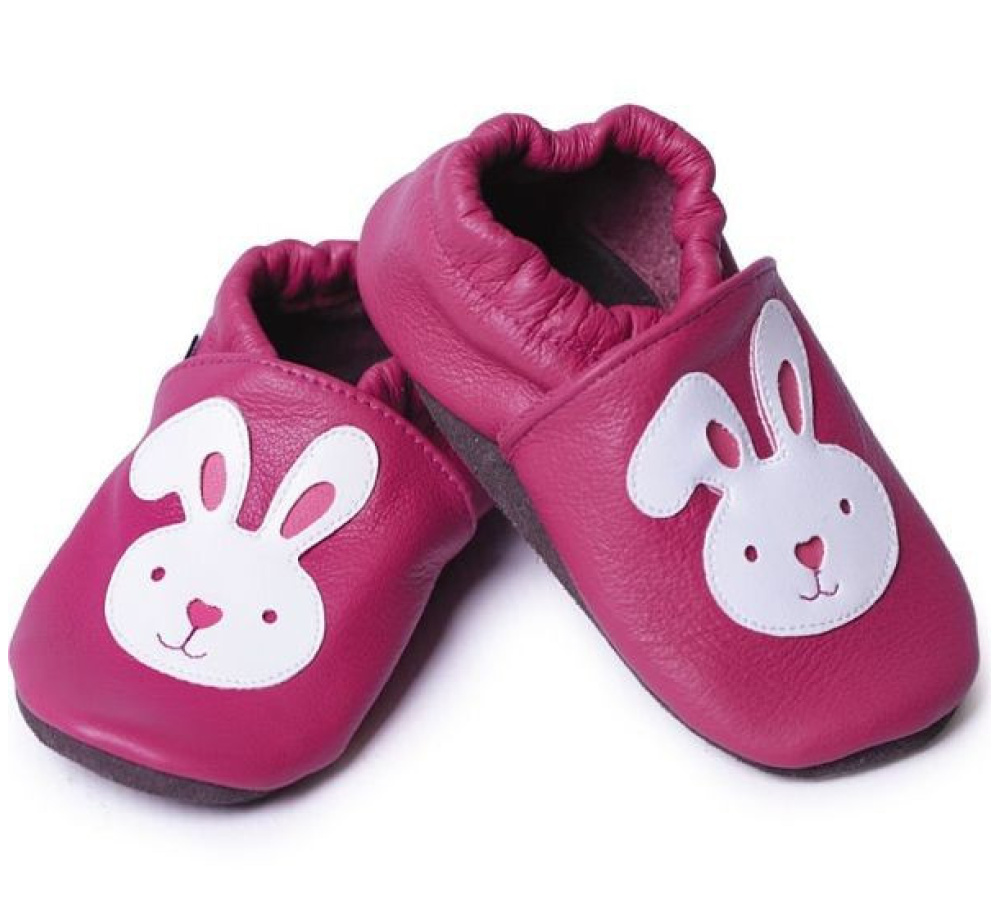 Kožené capačky Afelo - zajačik - ružové