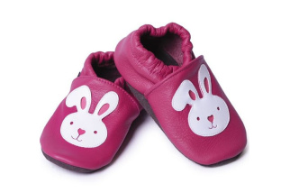 Kožené capačky Afelo - zajačik - ružové