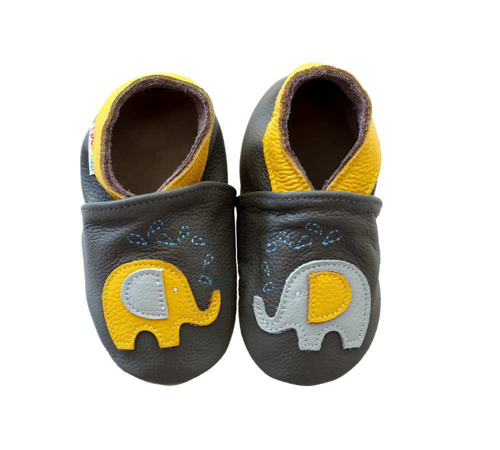 Footstep - kožené capačky sloníky - sivé