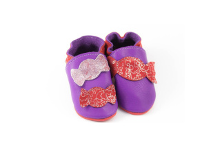 Kožené capačky Tomar cukríky fialové