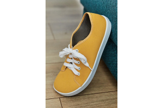 Plátené barefoot tenisky Anatomic ALL IN - horčicová/biela