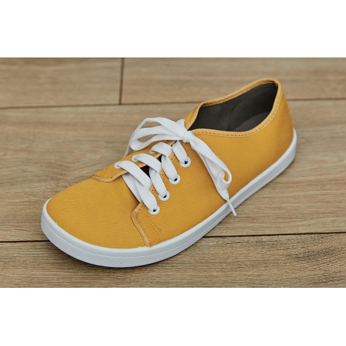 Plátené barefoot tenisky Anatomic ALL IN - horčicová/biela