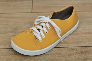 Plátené barefoot tenisky Anatomic ALL IN - horčicová/biela