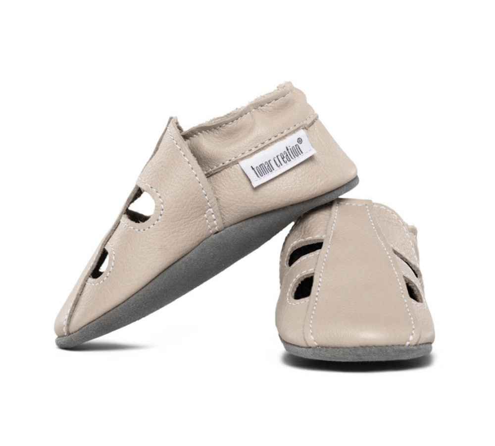 Kožené capačky Tomar - sandálky - jednofarebné - 20/21 Cream S