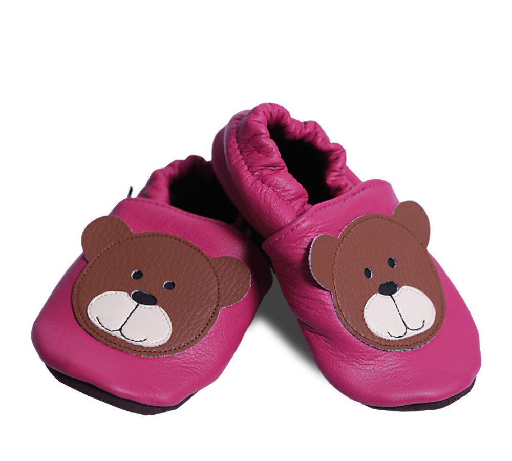 Kožené capačky Afelo - macko - ružové