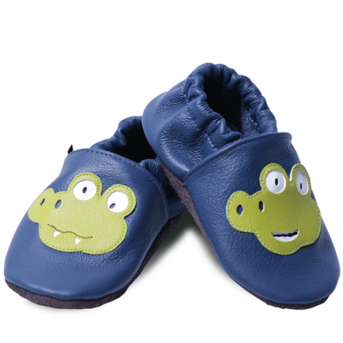 Kožené capačky Afelo - krokodíl - modré