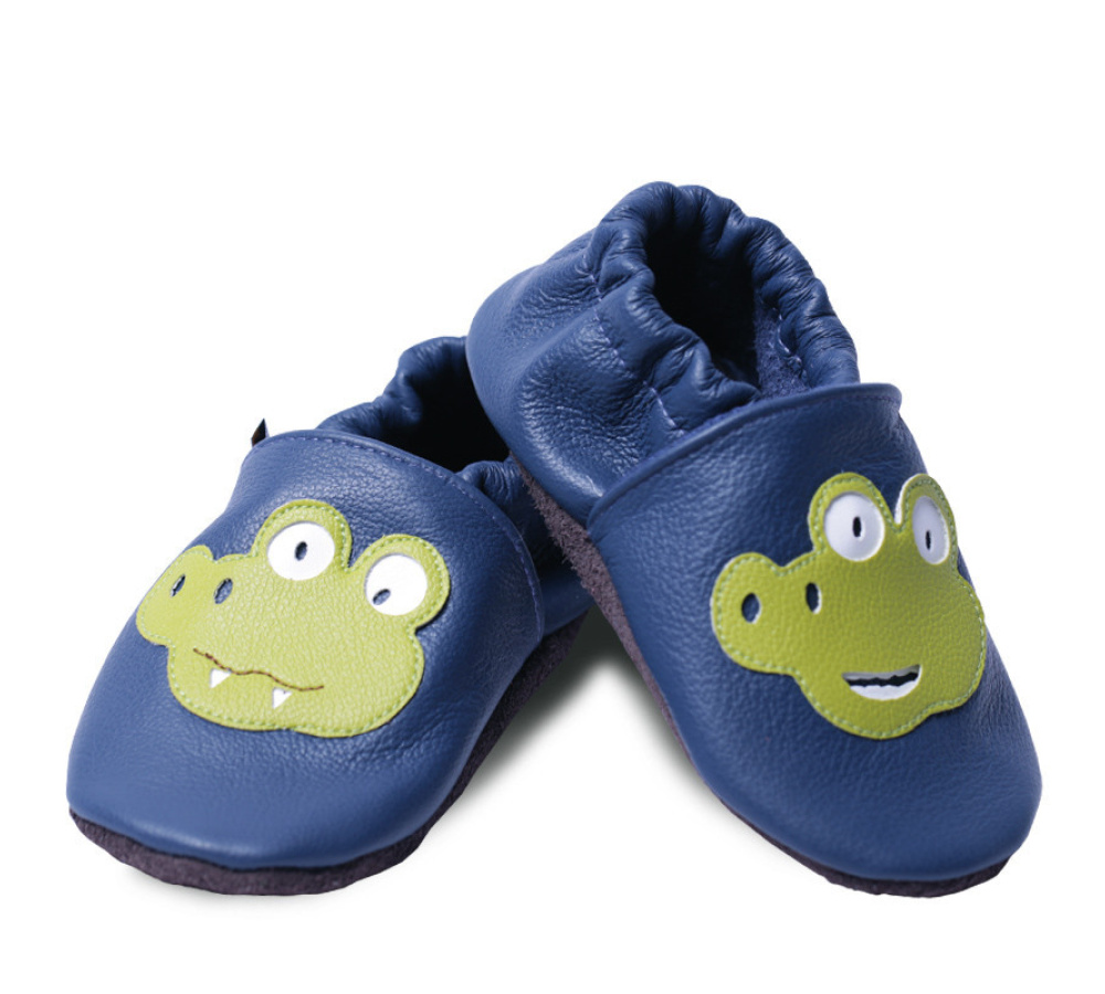 Kožené capačky Afelo - krokodíl - modré