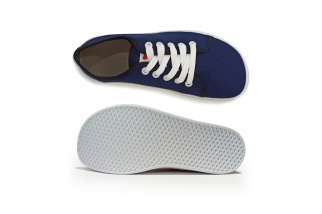 Plátené barefoot tenisky Anatomic ALL IN - tmavomodrá/biela