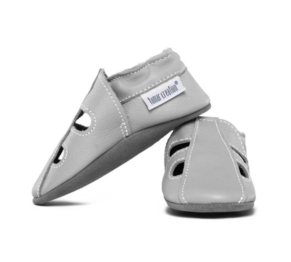 Kožené capačky Tomar - sandálky - jednofarebné - Perla S 26/27N