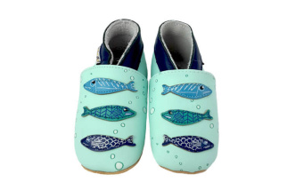 Kožené capačky Lait et Miel - rybky