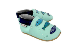 Kožené capačky Lait et Miel - rybky