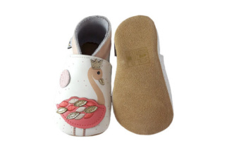 Kožené capačky Lait et Miel - plameniak