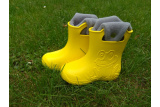 Camminare - detské zateplené gumáky žabka - žlté