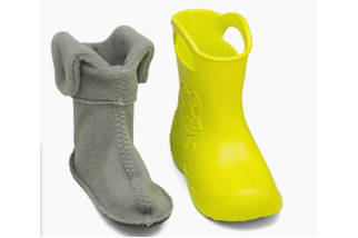 Camminare - detské zateplené gumáky žabka - žlté